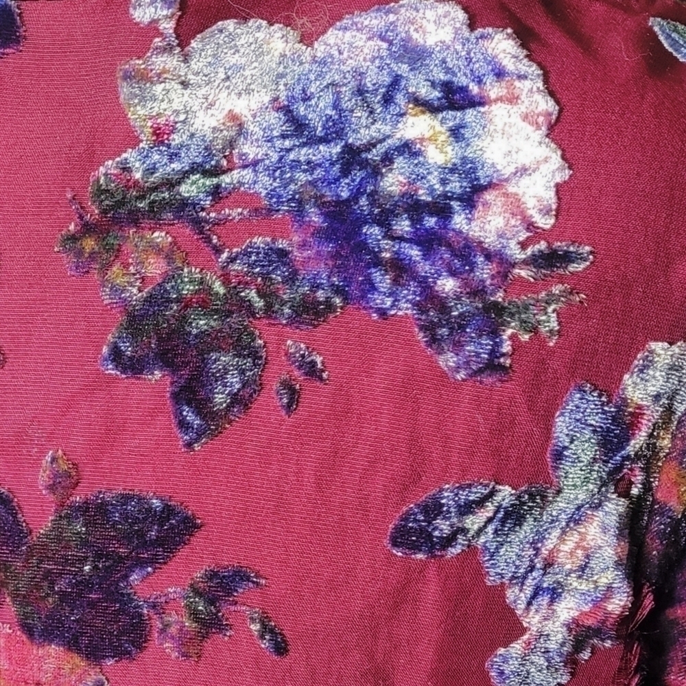 Floral Velvet iridescent 1990s grunge style  Buffalo david bitton mini dress - Picture 2 of 10